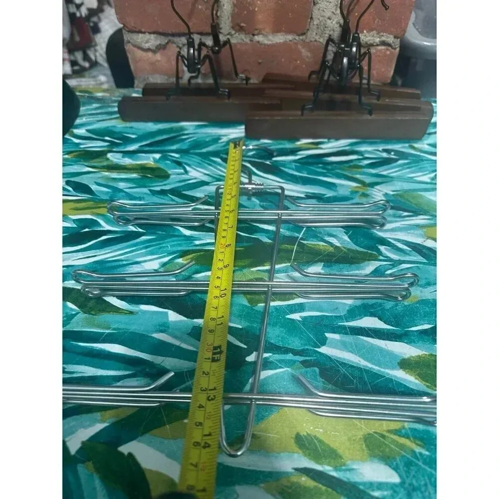 6 Wooden, 1 Metal Clothing Hangers